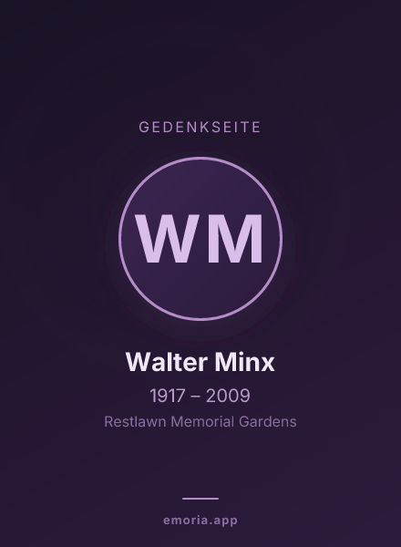 Gedenkportrait von Walter Minx