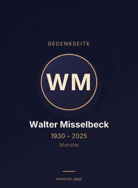 Gedenkportrait von Walter Misselbeck