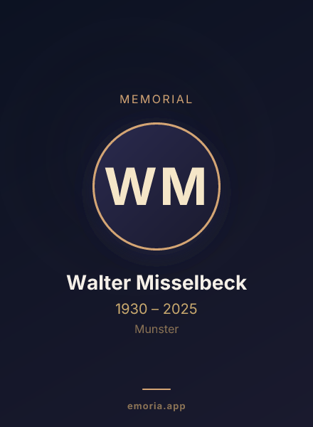 Memorial portrait of Walter Misselbeck