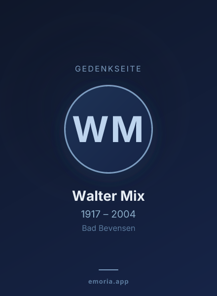 Gedenkportrait von Walter Mix