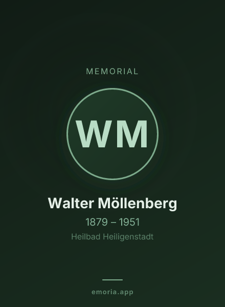 Memorial portrait of Walter Möllenberg