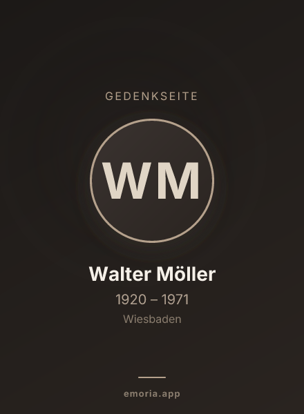 Gedenkportrait von Walter Möller