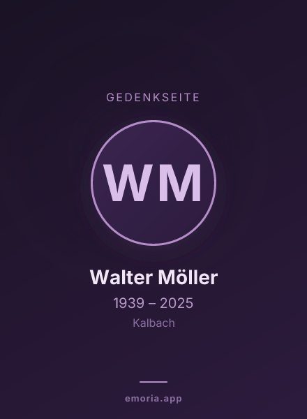 Gedenkportrait von Walter Möller