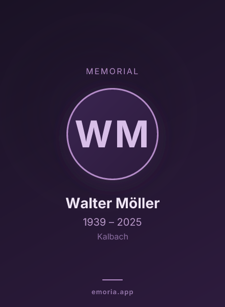 Memorial portrait of Walter Möller