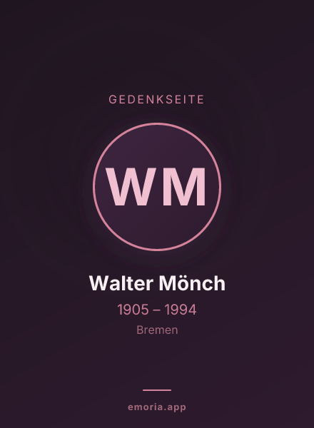 Gedenkportrait von Walter Mönch