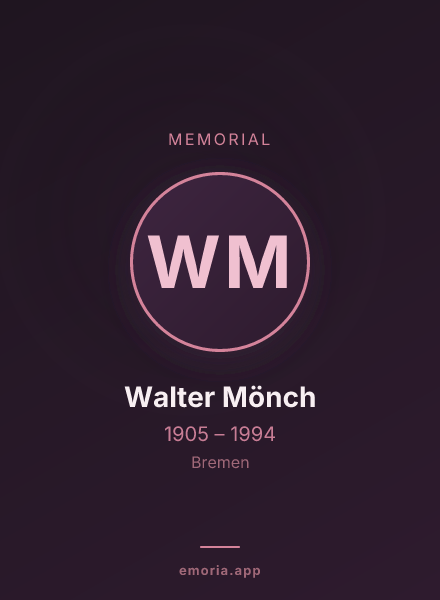 Memorial portrait of Walter Mönch