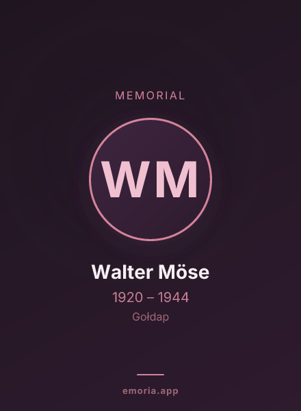 Memorial portrait of Walter Möse