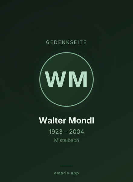 Gedenkportrait von Walter Mondl