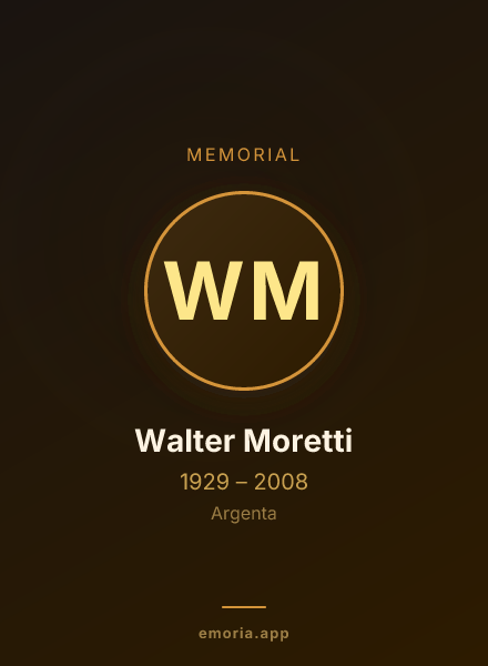 Memorial portrait of Walter Moretti