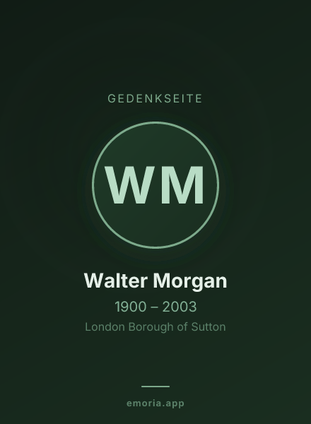 Gedenkportrait von Walter Morgan