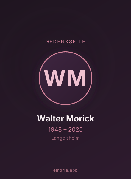 Gedenkportrait von Walter Morick