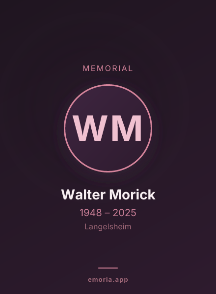 Memorial portrait of Walter Morick