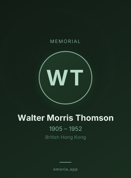 Memorial portrait of Walter Morris Thomson