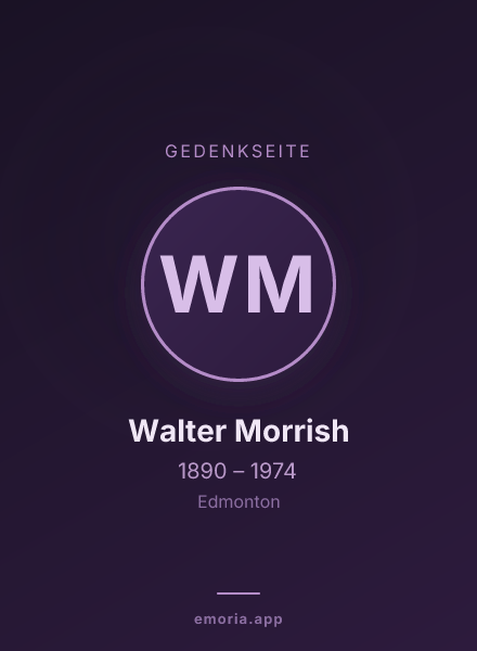 Gedenkportrait von Walter Morrish