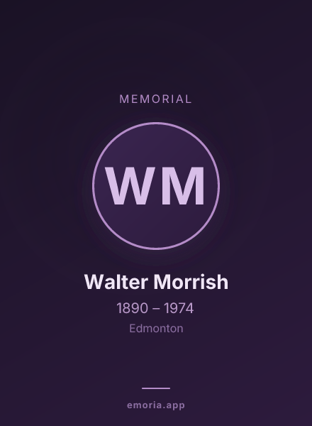 Memorial portrait of Walter Morrish