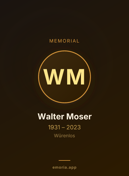 Memorial portrait of Walter Moser