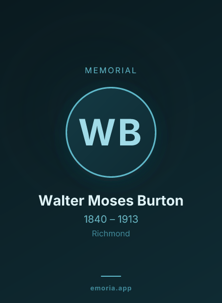 Memorial portrait of Walter Moses Burton
