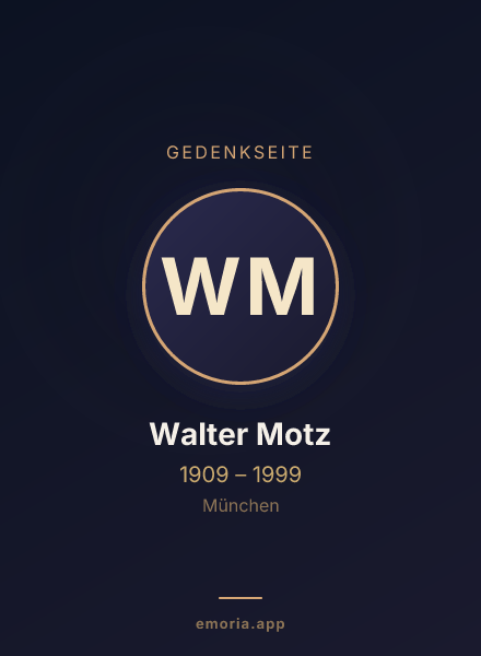 Gedenkportrait von Walter Motz
