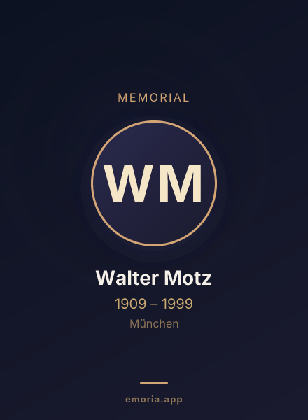 Memorial portrait of Walter Motz