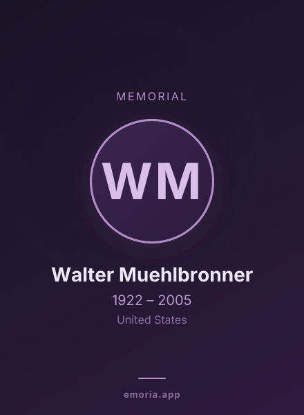 Memorial portrait of Walter Muehlbronner