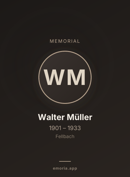 Memorial portrait of Walter Müller