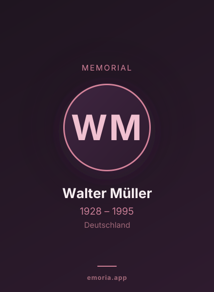 Memorial portrait of Walter Müller