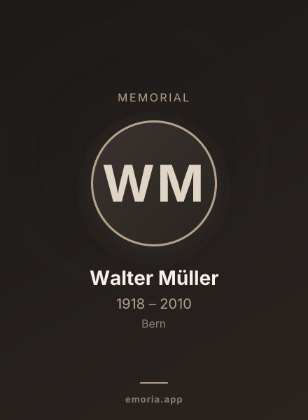 Memorial portrait of Walter Müller