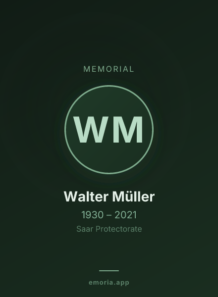 Memorial portrait of Walter Müller