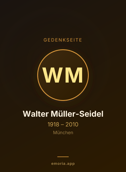 Gedenkportrait von Walter Müller-Seidel