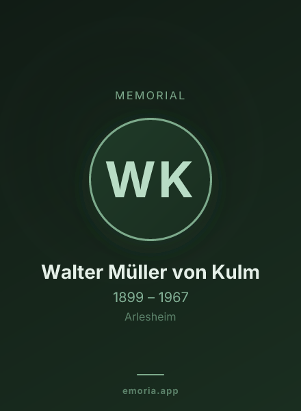 Memorial portrait of Walter Müller von Kulm