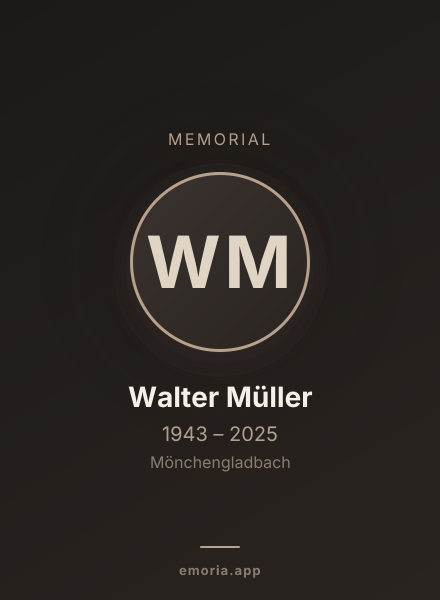 Memorial portrait of Walter Müller