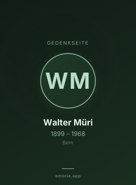 Gedenkportrait von Walter Müri
