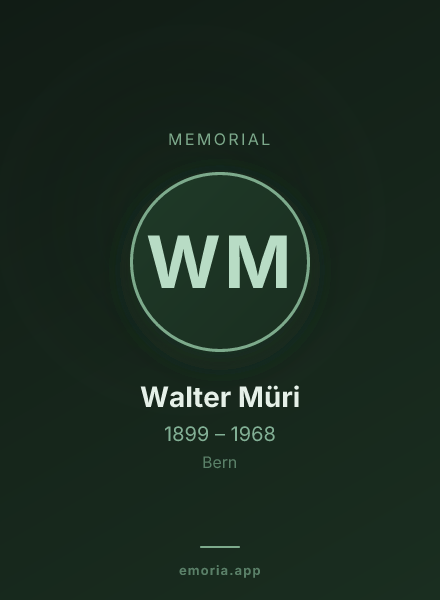 Memorial portrait of Walter Müri