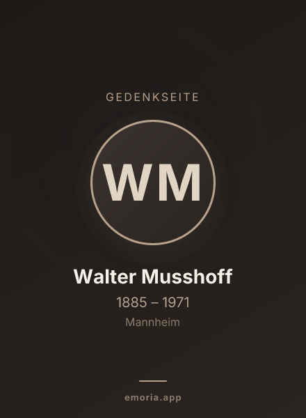 Gedenkportrait von Walter Musshoff