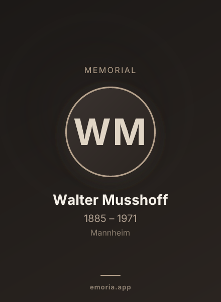 Memorial portrait of Walter Musshoff