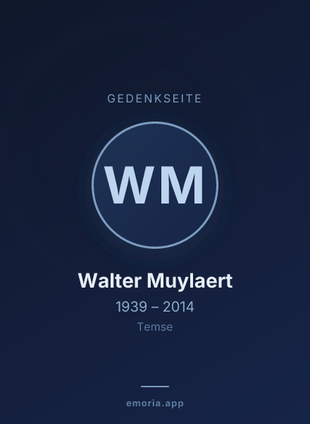 Gedenkportrait von Walter Muylaert