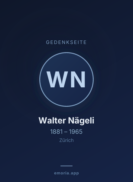 Gedenkportrait von Walter Nägeli