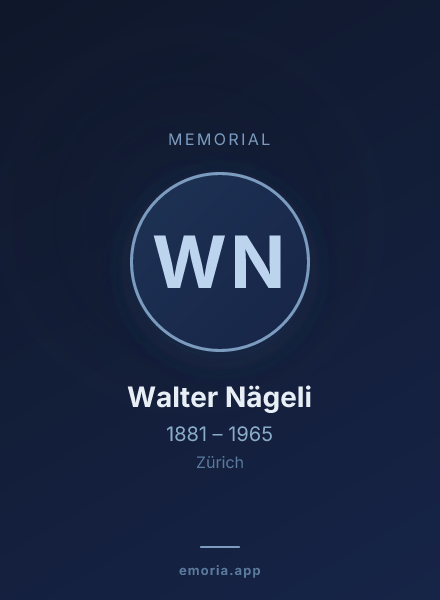 Memorial portrait of Walter Nägeli
