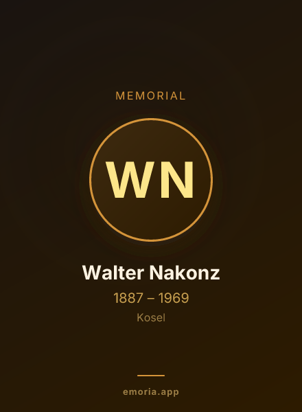 Memorial portrait of Walter Nakonz