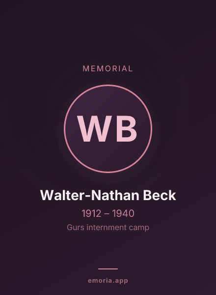 Memorial portrait of Walter-Nathan Beck