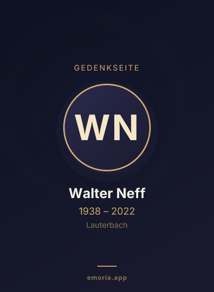 Gedenkportrait von Walter Neff