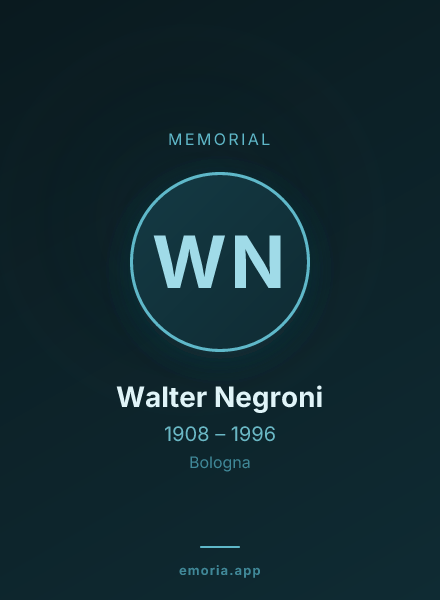 Memorial portrait of Walter Negroni