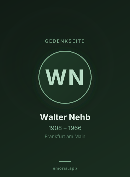 Gedenkportrait von Walter Nehb