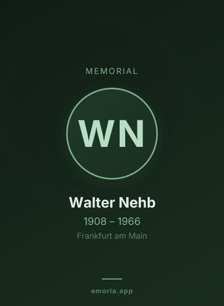 Memorial portrait of Walter Nehb