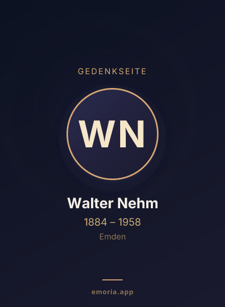 Gedenkportrait von Walter Nehm
