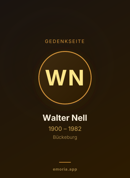Gedenkportrait von Walter Nell