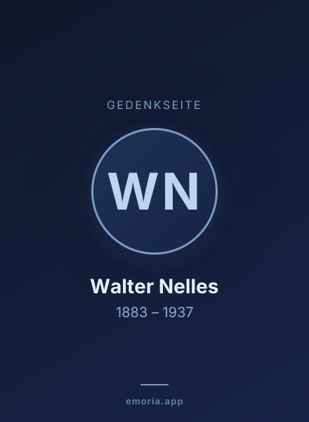 Gedenkportrait von Walter Nelles