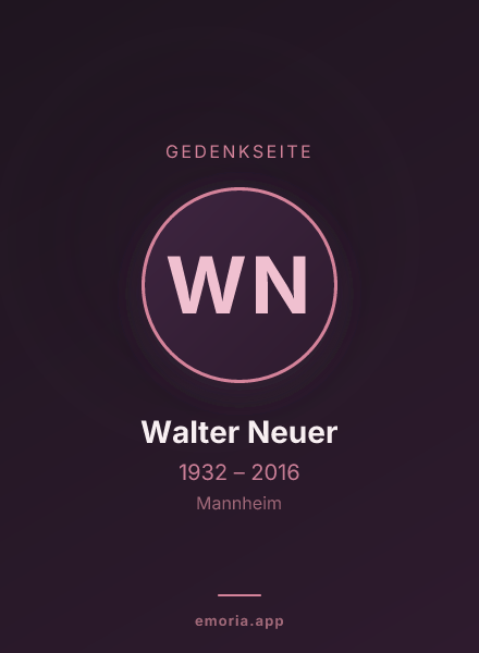 Gedenkportrait von Walter Neuer