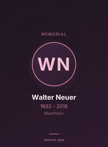 Memorial portrait of Walter Neuer