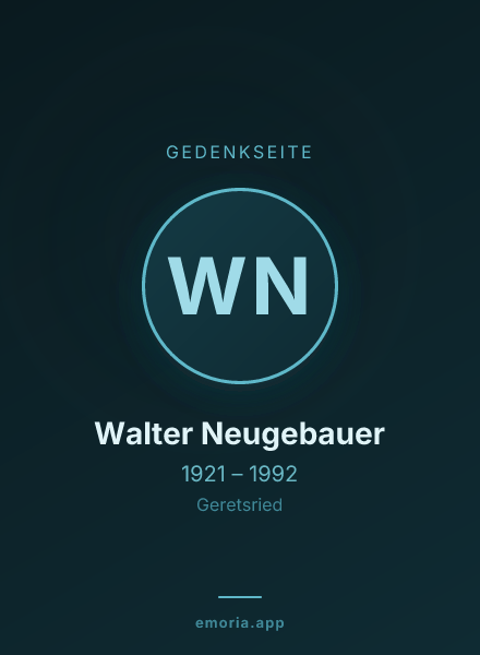 Gedenkportrait von Walter Neugebauer